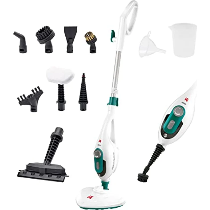 Di4 Dampfreiniger Steamclean Multifunktion 10 in 1, 1500W, Reiniger Handgerät und Dampfmop, Düsen und Mikrofaserbezug, für alle Böden, ideal für Teppich, ECO-Reinigung ohne Chemikalien – Bild 1