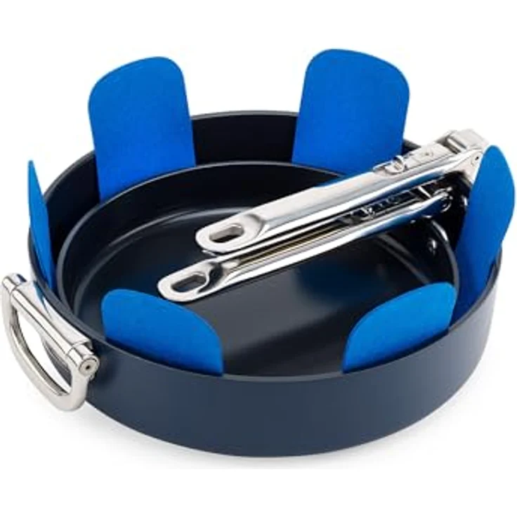 Joseph Joseph Space Pfannenschutz Filz 3 Stück, Anti-Kratz Stapelschutz für Töpfe und Schüsseln, Mitternachtsblau – Bild 4