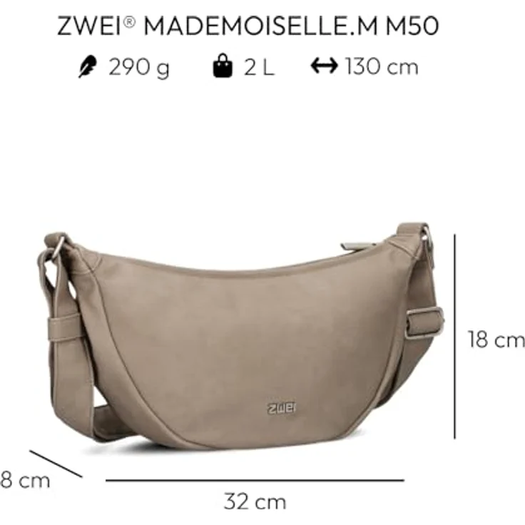 Zwei Mademoiselle.M Umhängetasche, 32 cm, stilvolle Handtasche in verschiedenen Farben – Bild 2