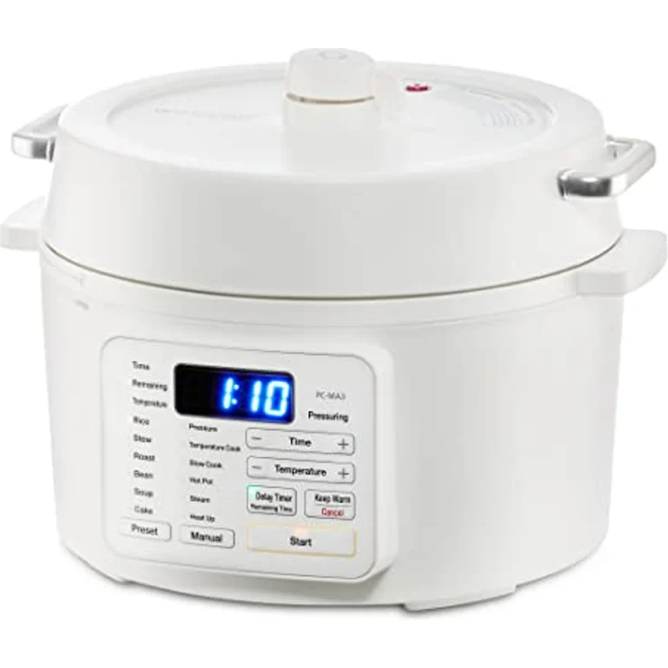 Woozoo, Multikocher inkl Schnellkochtopf & Reiskocher, 12-in-1, 6 manuelle Modi, 6 voreing. Menüs, Für Schnellkochen, Temperatur-, Schongaren, Hot-Pot, Dämpfen, Heat-Up - Multi Cooker PC-MA3 - Weiß – Bild 1