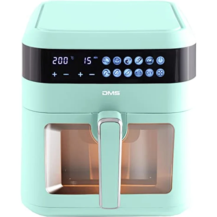 DMS XXXL 7 Liter Heißluftfritteuse | fettfrei und ohne Öl | 10 Programmen | digitales Touch Display | Timer | HFG-7 (Green) – Bild 1