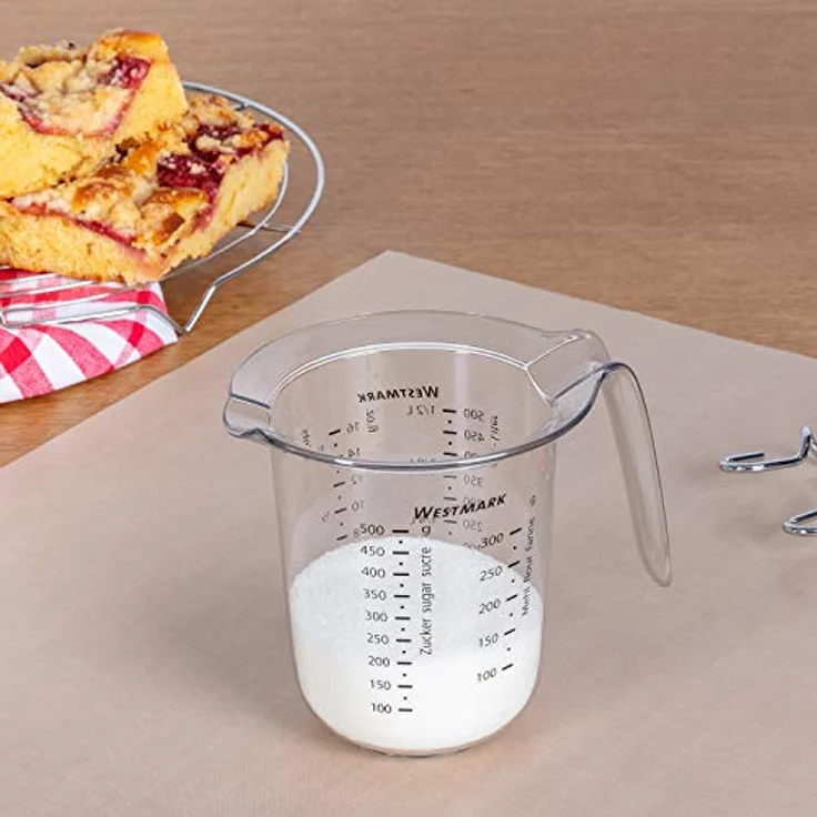 Westmark Messkanne mit mehrsprachigen Messskalen und verschiedenen Maßeinheiten, Füllvolumen: 0,5 Liter, Kunststoff, Transparent, 30642270 – Bild 6