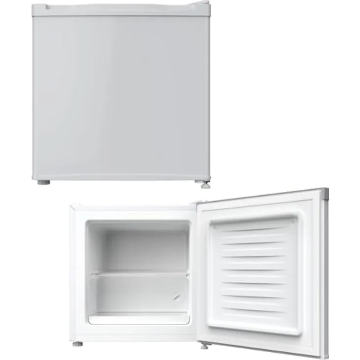 PKM Gefrierbox GB31CSAZ, Mini-Gefrierschrank mit Glasboden und integrierten Griffen, silber