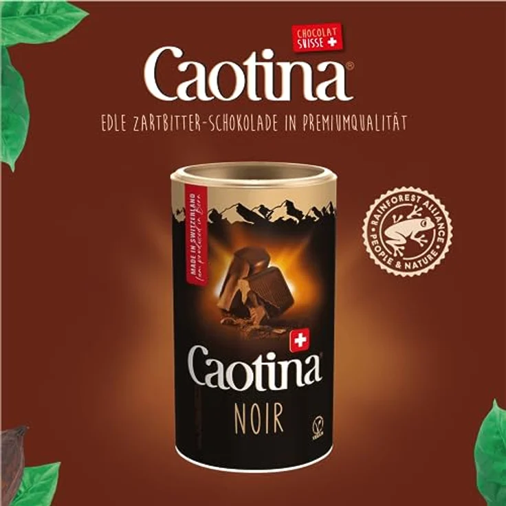 Caotina Noir Dose Kakaohaltiges Getränkepulver Zartbitter 500g – Bild 3