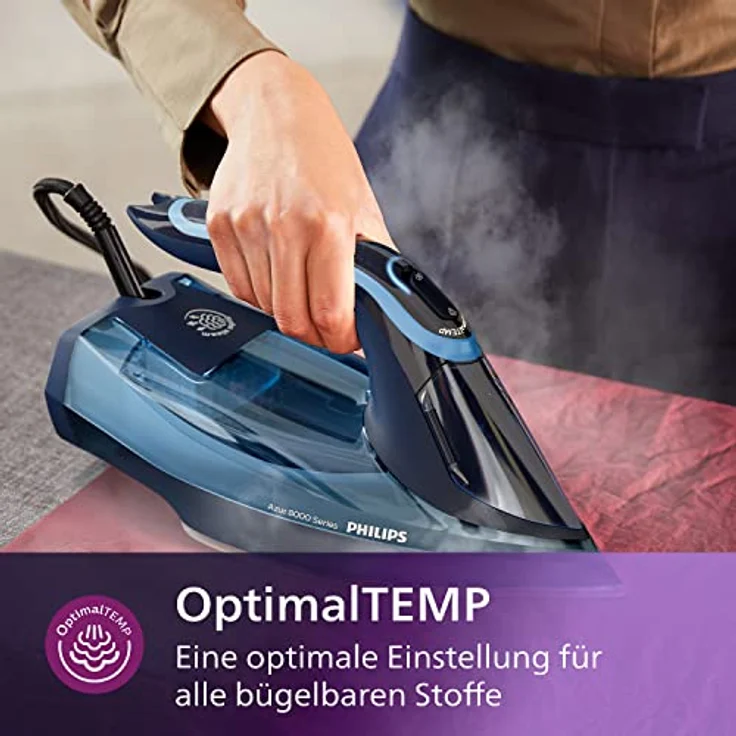 Philips Azur 8000 Series DST8020/20, Dampfbügeleisen, Hellblau/Dunkelblau, 55 g kontinuierlicher Dampf – Bild 5