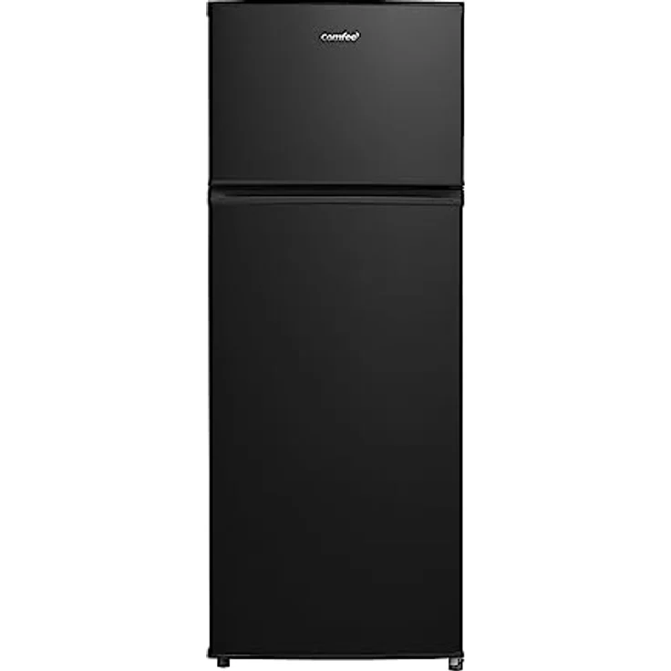 Comfee RCT284DK2A Kühl-/Gefrierkombination/Gefrierteil oben/176 kWh/Jahr/143cm Höhe/LED Licht/Reversibles Türscharnier/Schwarz – Bild 1