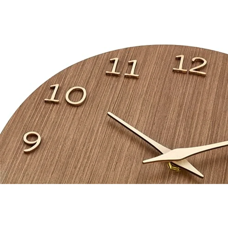 TFA Dostmann Holz-Wanduhr analog, 60.3072.23, Quarzuhr, hohe Genauigkeit, natürliches Wohnambiente, Dunkles Holz – Bild 3