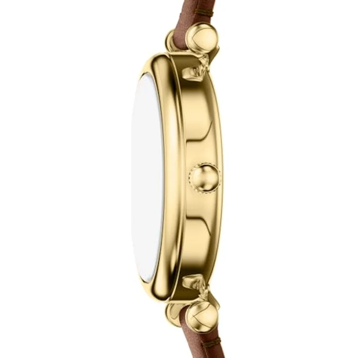 Fossil Carlie Damenuhr, Analog Quarz mit Edelstahlband, perlmuttfarbenem Ziffernblatt, gold – Bild 4