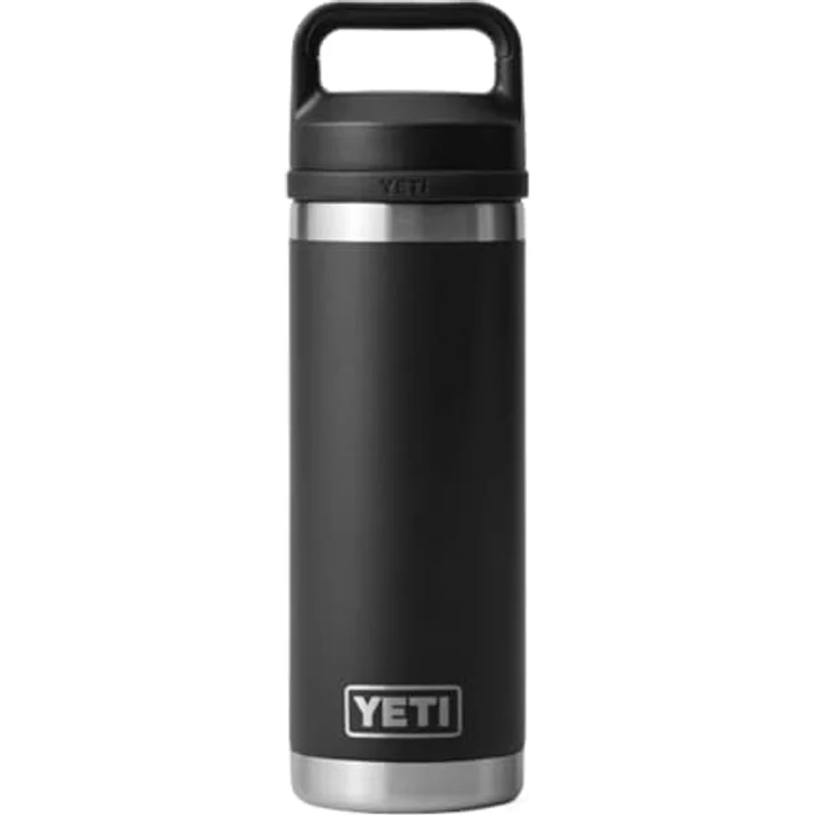 YETI Rambler Flasche mit Chug-Verschluss, Edelstahl 18/8, doppelwandige Vakuumisolierung, 100% leakproof, Black, 18 oz (532 ml) – Bild 1