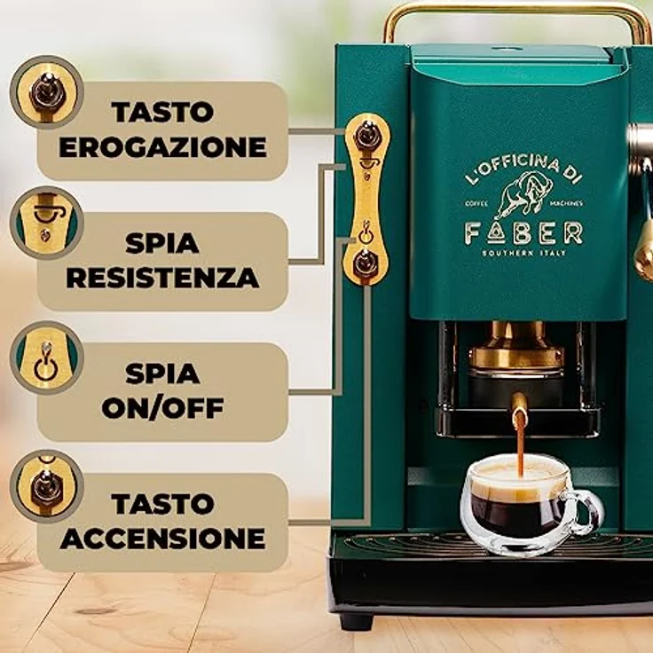 Faber Coffee Machines Pro Deluxe ESE Pad 44 mm, Espressomaschine mit einfacher Reinigung, Tassenwärmer, schnellem Aufheizen – Bild 2