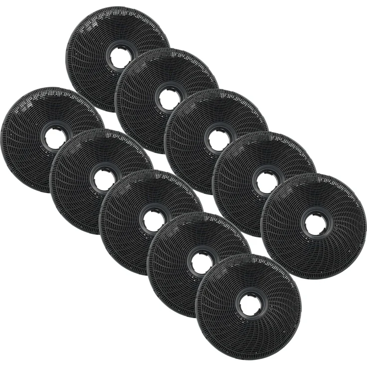 vhbw Aktivkohlefilter 10er Set kompatibel mit Electrolux Dunstabzugshaube, schwarz, effektive Geruchsneutralisation und einfache Montage