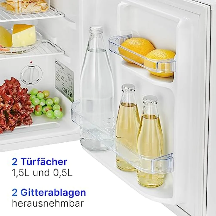 Bomann® Mini Kühlschrank 42 Liter | Getränkekühlschrank klein für Büro, Camping und Gaming | kleiner Kühlschrank leise 39 dB | Minibar mit wechselbarem Türanschlag | 51x45x45 cm | KB 7346 weiß – Bild 5