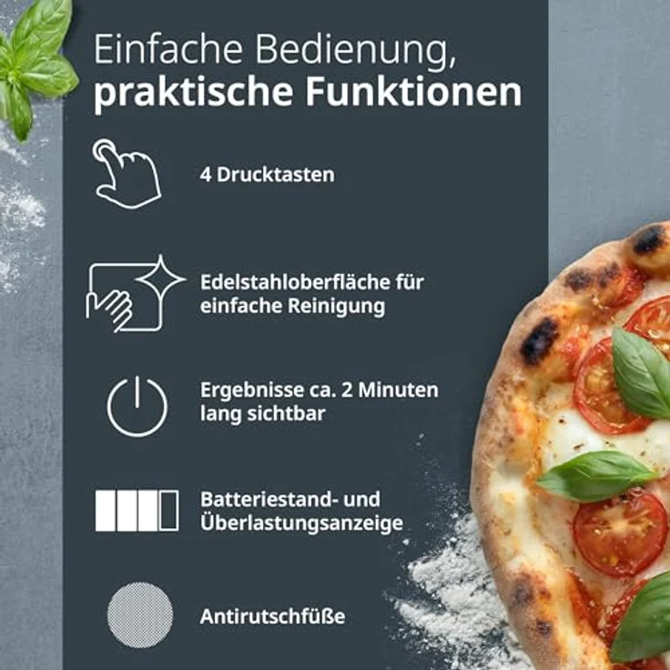 ADE Küchenwaage digital 5kg/1g & 500g/0,1g, duale Präzisionswaage mit Edelstahloberfläche, ideal zum Brot backen und Kaffeewaage – Bild 5
