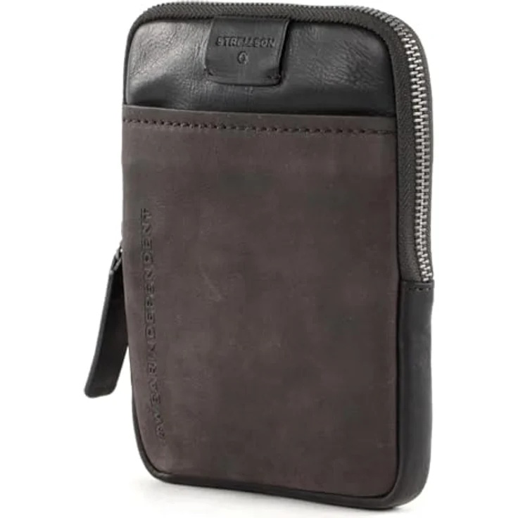 Strellson Brick Lane Brian, Umhängetasche aus naturbelassenem Rindleder, braun, 14.5 x 3.5 x 19 cm – Bild 2