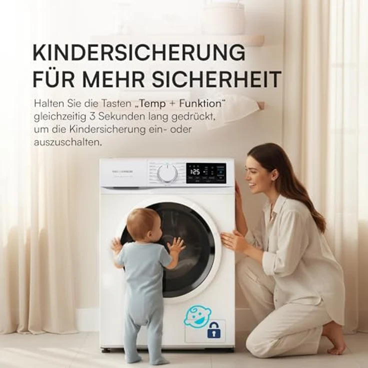 Heinner HWM-M1014IVN, Frontlader-Waschmaschine, 10 kg, A, 1400 U/min, 15 Programme, 73 dB – Bild 8