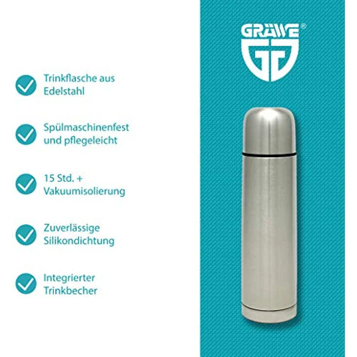 Gräwe Isolierflasche THERMOHOME, 0,5 l, silber – Bild 3