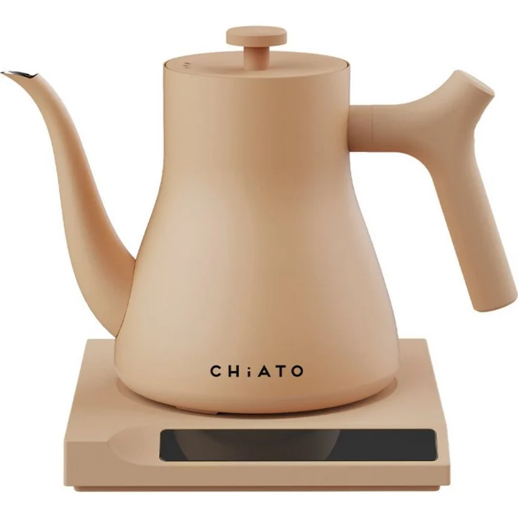CHiATO flowPLAY Wasserkocher, 0,6 Liter, mit Temperaturwahl 40-100 °C, Touch-Display und 360°-drehbarem Sockel