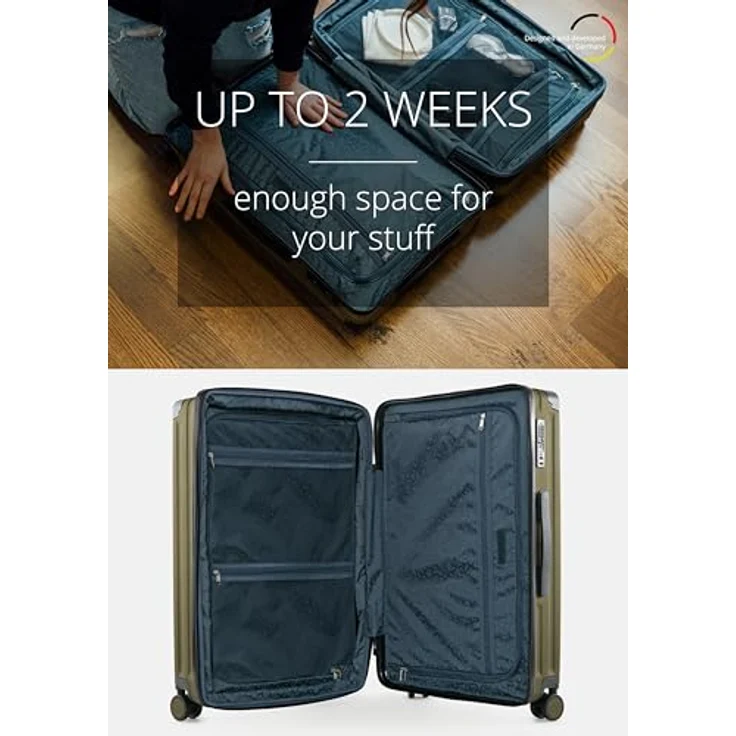 Hauptstadtkoffer Q-Damm - Mittelgroßer Hartschalenkoffer, TSA, 4 Rollen, Check-In Gepäck mit 6 cm Volumenerweiterung, 68cm, 89 L, Avocado – Bild 3