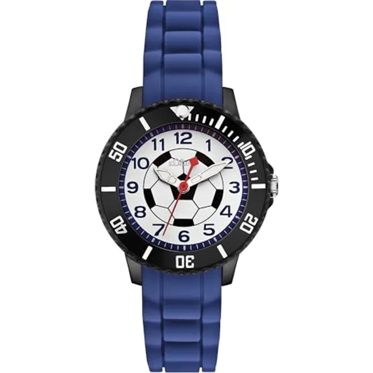 s.Oliver Kinderuhr Rund Blau, 38 mm Quarzwerk, Silikonband, 5 ATM wasserdicht, kratzfest