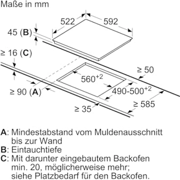 Bosch HNDBB210, Einbau-Geräte-Set mit 66 l Garraum, schwarz, 3D-Heißluft und Glaskeramikfeld – Bild 9
