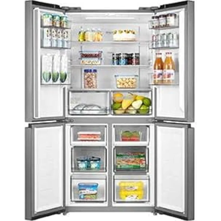 Midea MDRF632FIE Amerikanischer Kühlschrank, Frostfrei, 474 Liter, Französische Tür, Edelstahl/Grau – Bild 3