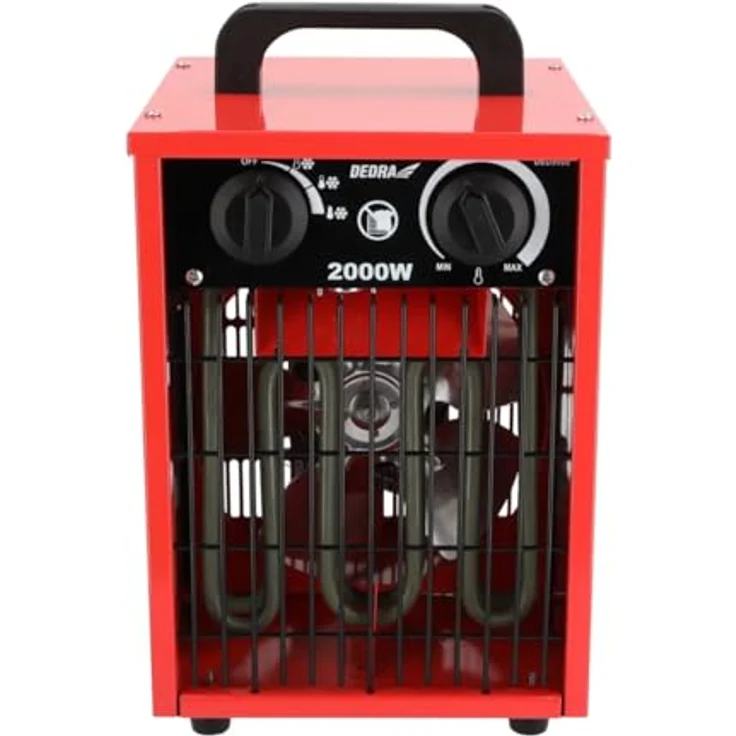 Dedra Elektrische Heizung DED9920, Tragbarer Elektroheizer mit 2000W Leistung, Metallgehäuse, Weiß – Bild 3