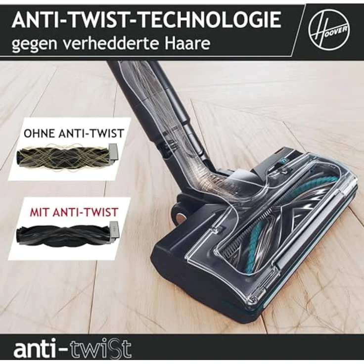Hoover 360° manövrierbarer Akku Staubsauger mit Tierhaar-Düse & flexibler Fugendüse, bis 120 m² Fläche, Staubsauger kabellos für alle Böden mit Anti-Twist gegen verhedderte Haare [HF416BF] – Bild 5