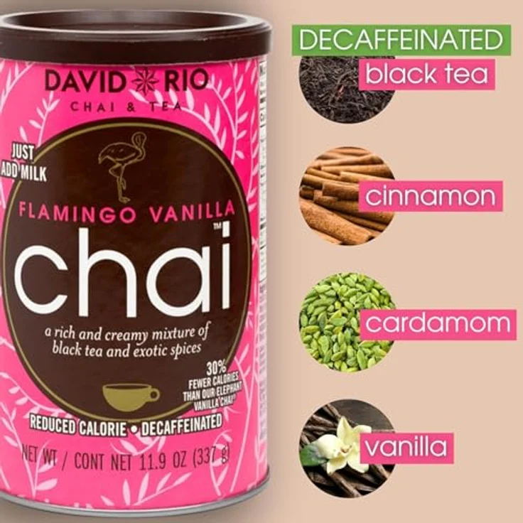 David Rio Flamingo Vanilla Chai Pulver, 337 g Getränkepulver für aromatischen Tee – Bild 5