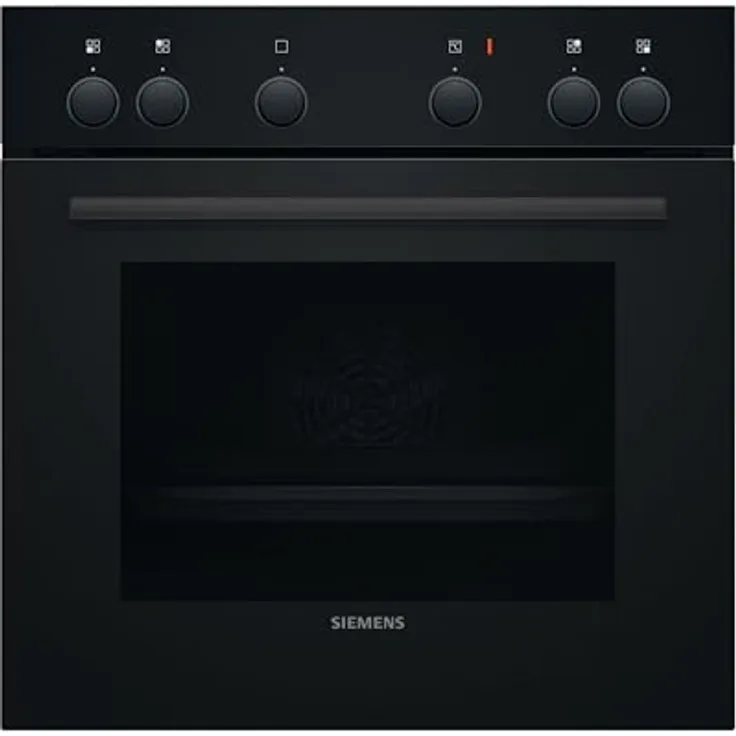 SIEMENS iQ100, Einbau-Herd 60 x 60 cm, Schwarz, Edelstahl, 3D Heißluft, Schnellaufheizung