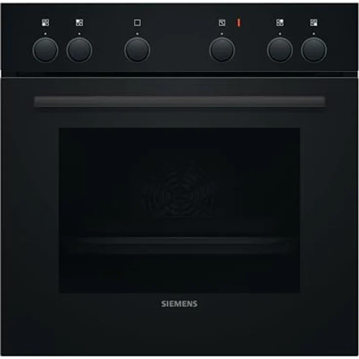 SIEMENS iQ100, Einbau-Herd 60 x 60 cm, Schwarz, Edelstahl, 3D Heißluft, Schnellaufheizung – Bild 1