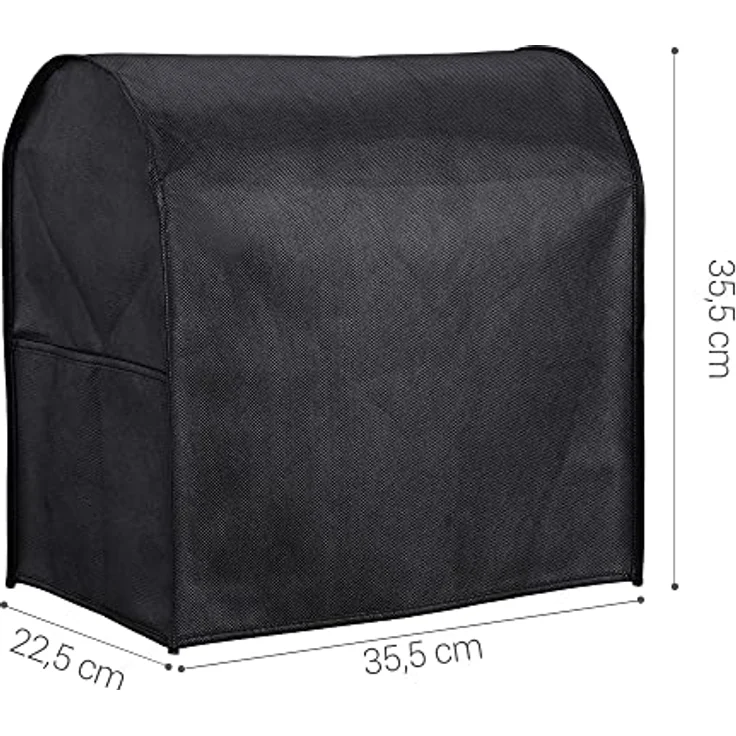 kwmobile KitchenAid Hülle 4,3-4,8 Liter - Staubschutz Abdeckhaube mit 3 Fächern in Schwarz – Bild 3