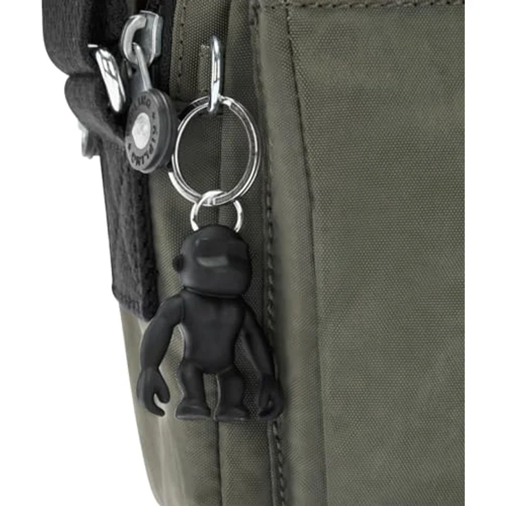 Kipling Basic Abanu M Umhängetasche, 24 cm, grüne Schultertasche aus robustem Material mit verstellbarem Schultergurt und mehreren Seitenfächern – Bild 6