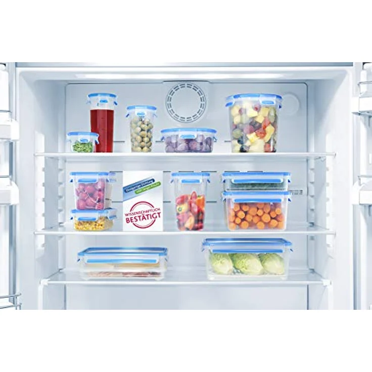 Emsa 512753 Clip & Close Frischhaltedosen | 3-teiliges Set | 0,55+ 1,00+ 2,30 L | -40 bis +100 Grad | Kunststoff | 100 % Dicht | Besondere Frische-Dichtung – Bild 2