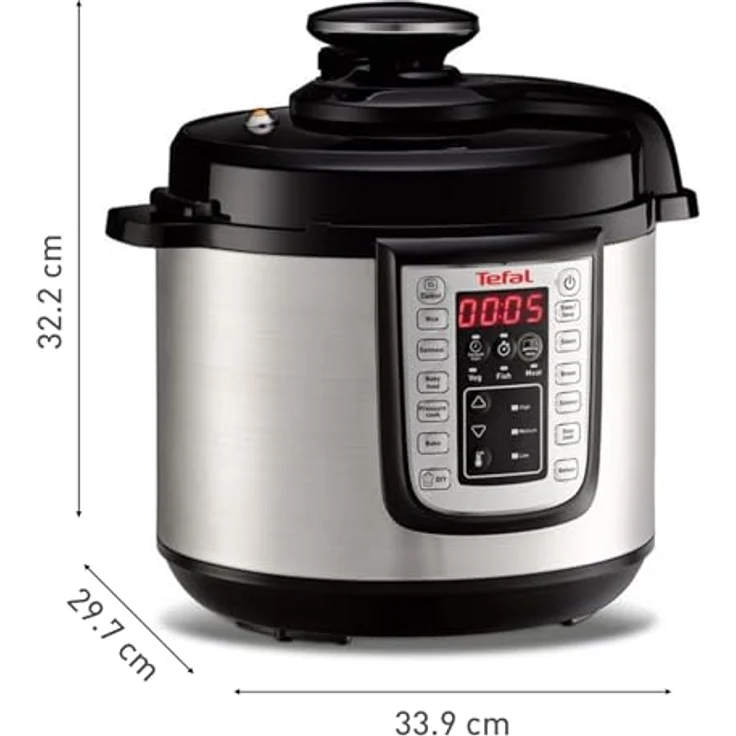 Tefal Multikocher CY505E Fast & Delicious, elektr. Schnellkochtopf mit 1200 W, 6 l Kapazität, 25 Programme, inkl. Rezeptheft – Bild 10