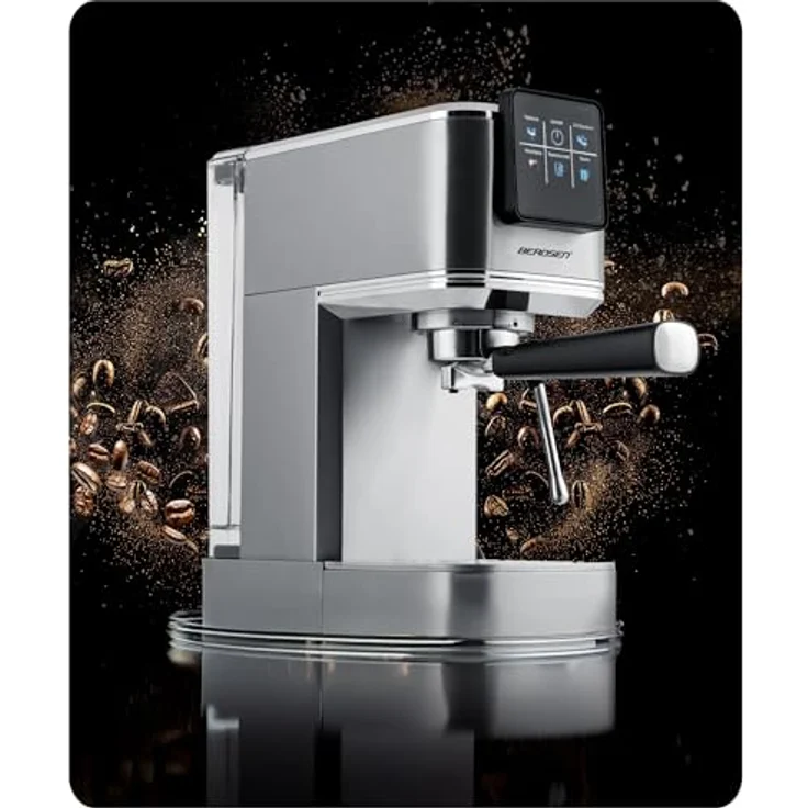 Berdsen BD-770 Silber, Halbautomatische Siebträgermaschine mit 20 bar Pumpendruck und integriertem Milchaufschäumer – Bild 6