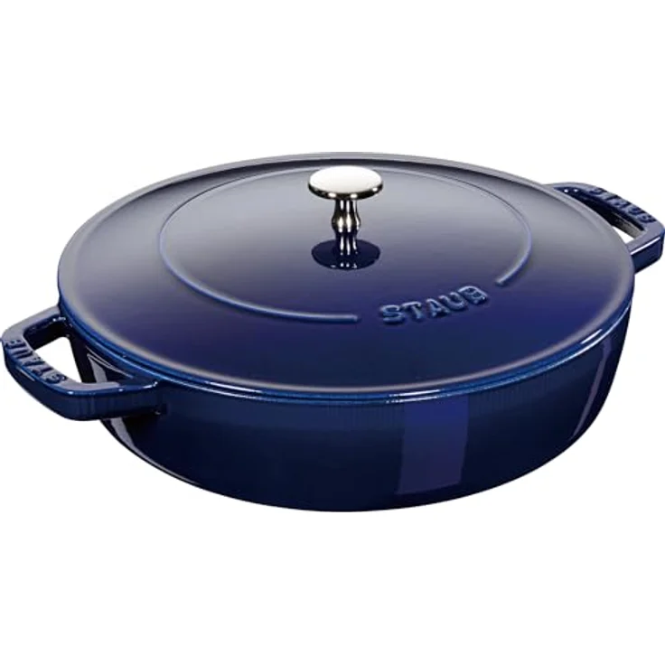 Staub Bräter mit Chistera, Induktionsgeeignet, Gusseisen, Dunkelblau, 24 cm, 1 Einheiten – Bild 2