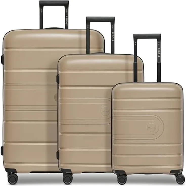 REDOLZ Hartschalen Koffer-Set 3-teilig | 6 cm Dehnfalte | Polypropylen | 4 Doppelrollen & TSA-Schloss für Damen & Herren (Essentials 11)