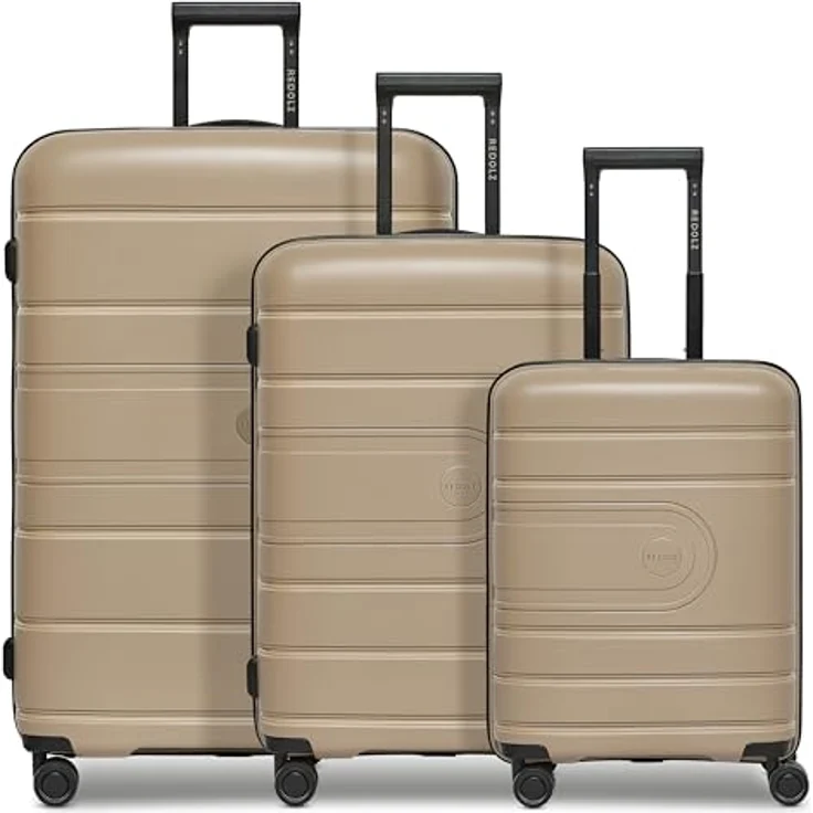 REDOLZ Hartschalen Koffer-Set 3-teilig | 6 cm Dehnfalte | Polypropylen | 4 Doppelrollen & TSA-Schloss für Damen & Herren (Essentials 11) – Bild 1