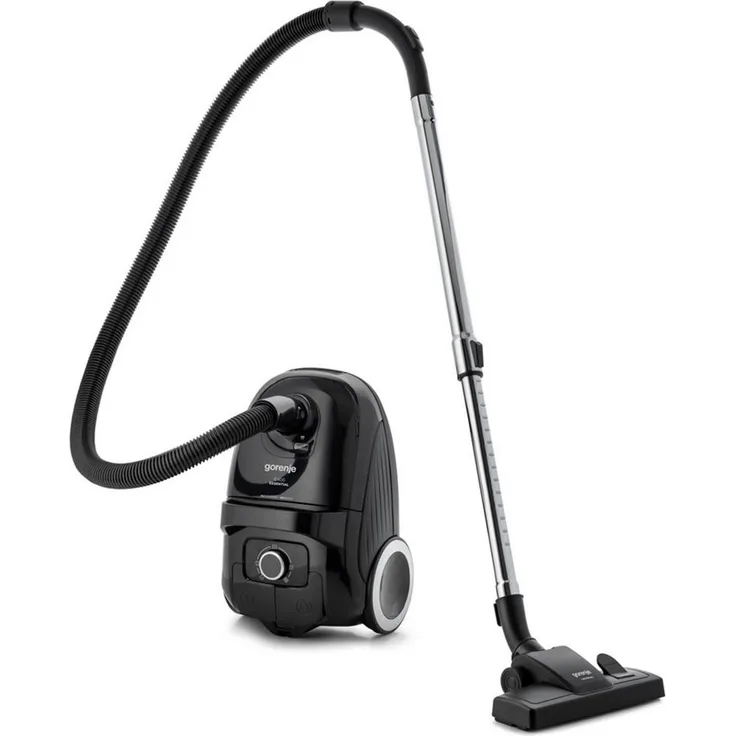 GORENJE G400 Essential VCE21G4EBK, Bodenstaubsauger mit 750 W, leise (65 dB), mit Beutel, automatischer Kabeleinzug, schwarz