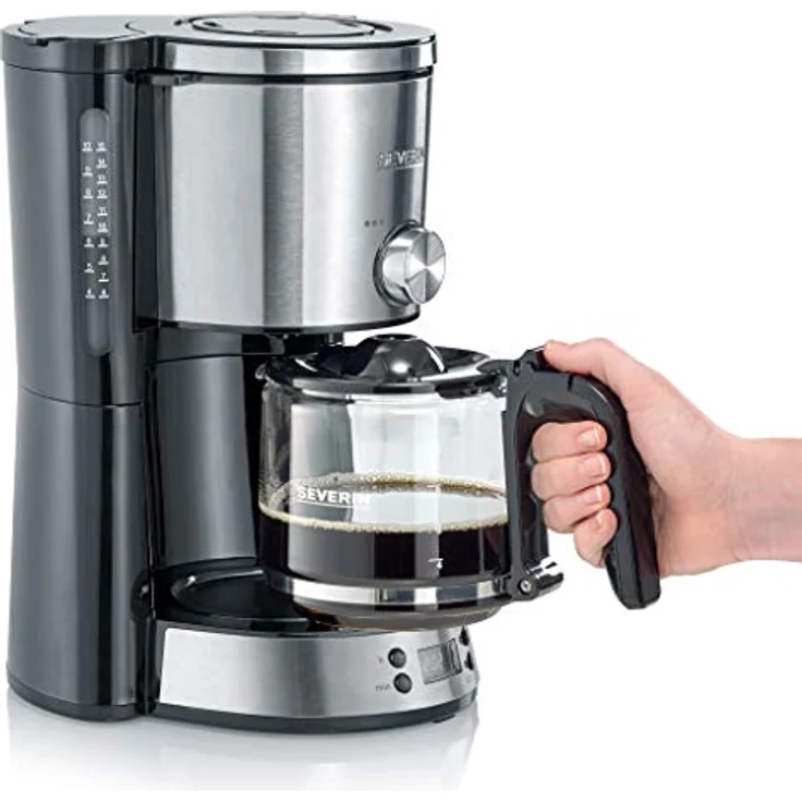 SEVERIN Kaffeeautomat mit Timer''TYPE Switch'', ca. 1000 W, bis 10 Tassen, AromaSwitch, beidseitige Wasserstandsanzeige, automatische Abschaltung, Schwenkfilter 1 x 4 mit Tropfverschluss 4826 – Bild 6