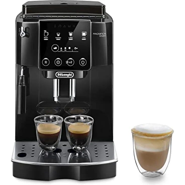 De'Longhi Magnifica Start ECAM222.20.B, Kaffeevollautomat mit Milchaufschäumdüse, für Cappuccino, mit Espresso-Direktwahltase und 2x Espresso Funktion, 13-stufiges Kegelmahlwerk, 1450 W, Schwarz – Bild 1