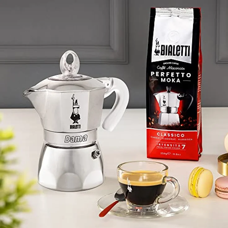 Bialetti New DAMA PURE ICE, Espressokocher für 1 Tasse, Aluminium mit Silikongriff, Silber – Bild 2