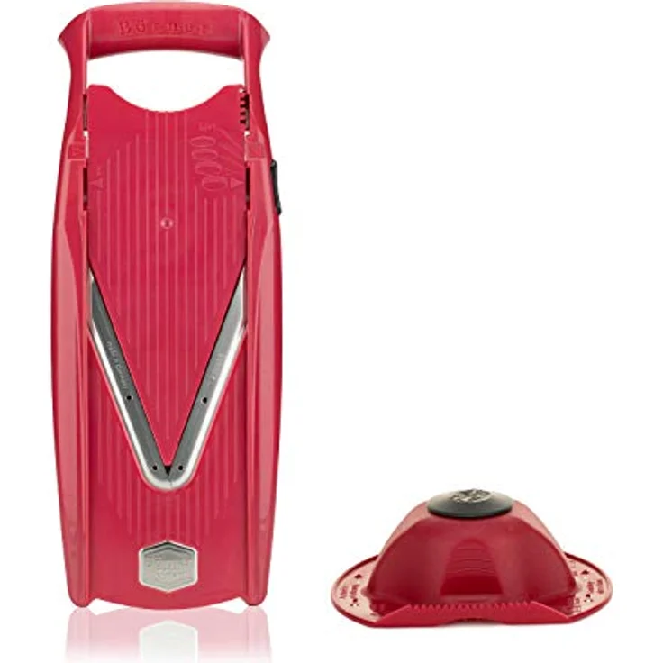 Börner Gemüsehobel V5 PowerLine Basis Set, Kunststoff, nur zum Schneiden von Scheiben rot – Bild 5