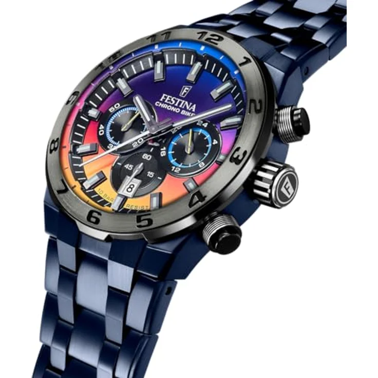 Festina Quarzuhr Chronograph Schwarz/Bunt Special Edition, Herrenuhr mit präzisem Quarzwerk und buntem Zifferblatt – Bild 2