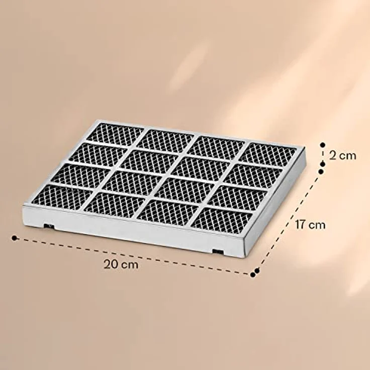 Klarstein Mariana Aktivkohlefilter, Ersatzfilter für Dunstabzugshauben, 20 x 2 x 17 cm, für Umluftbetrieb, Aluminium/Aktivkohle – Bild 4