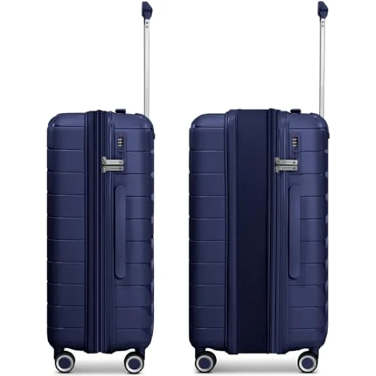 Franky London Serie Trolley, mittelgroßer Hartgepäck Check-in Koffer 42 x 24 x 65 cm, 59 Liter Volumen, 4 Doppelrollen & Zahlenschloss, robustes Polypropylen für Damen und Herren – Bild 3