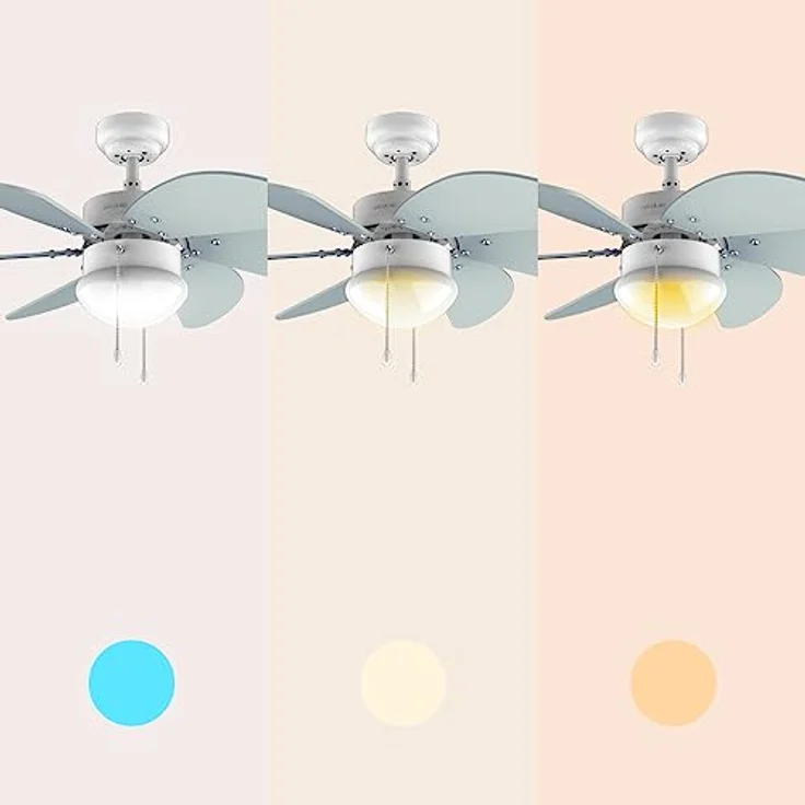 Cecotec Deckenventilator EnergySilence 3600 Vision Sky. 50 W, Durchmesser 92 cm, Lampe, 3 Geschwindigkeiten, 6 Wendemesser, Sommer-/Winterfunktion, Kettenschalter, Weiß/Blau – Bild 3