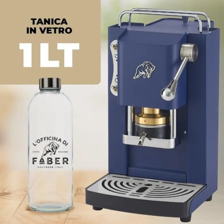 Faber Pro Essential Navy Blue Chrom, Kapselmaschine in Blau und Silber mit modernem Design – Bild 4