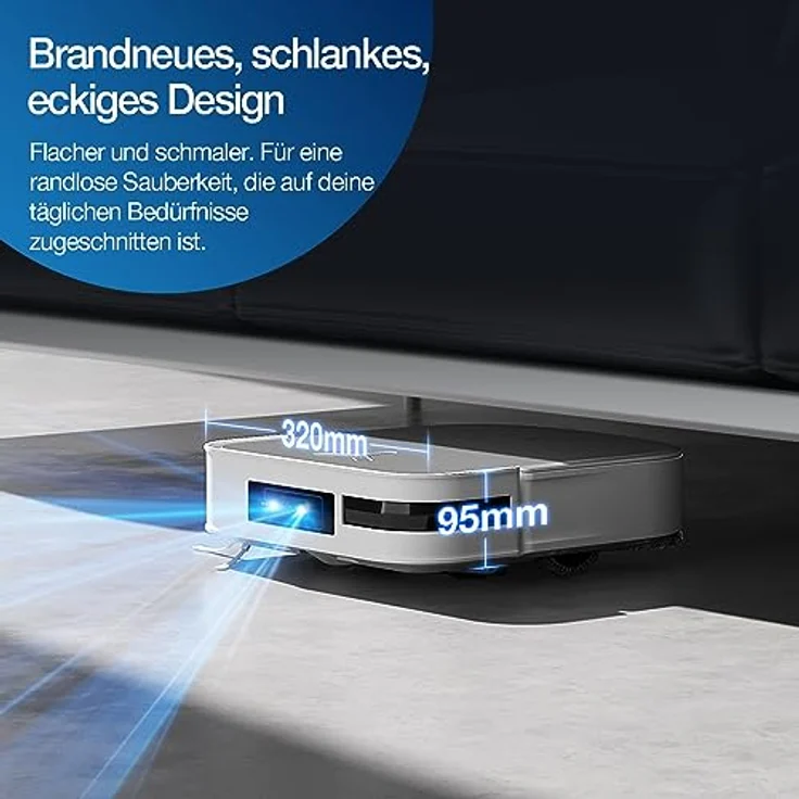 ECOVACS DEEBOT X2 Omni Saug- und Wischroboter mit All-in-One Omni Station, 8.000 Pa Saugkraft, schlankes & eckiges Design, 15mm Mopp-Hebesystem, Heißwasser-Moppreinigung, KI-gestützte Navigation, YIKO – Bild 2