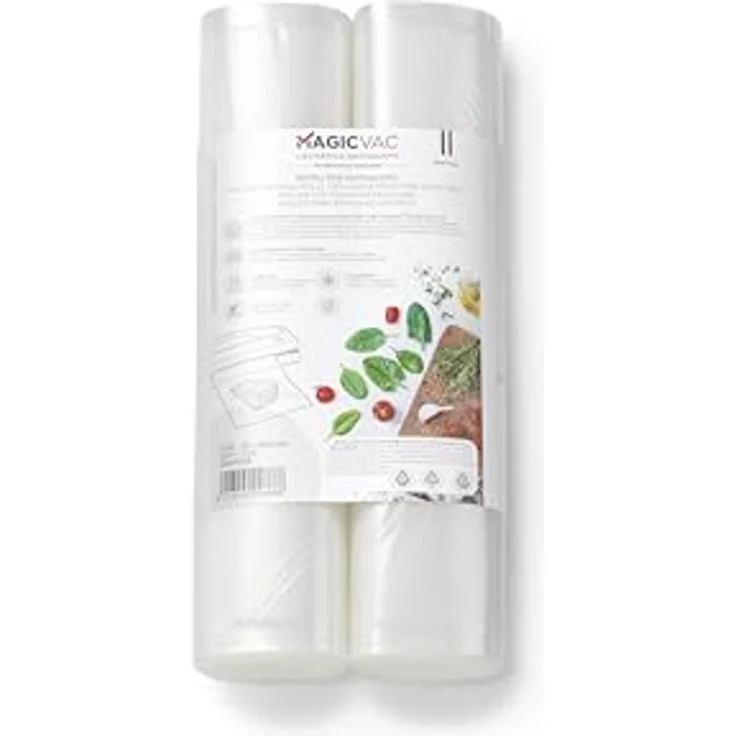 Magic Vac Vakuumierfolienrollen, 2er Pack 30x600, Mehrschichtig und Widerstandsfähig, BPA-frei, Made in Italy – Bild 1